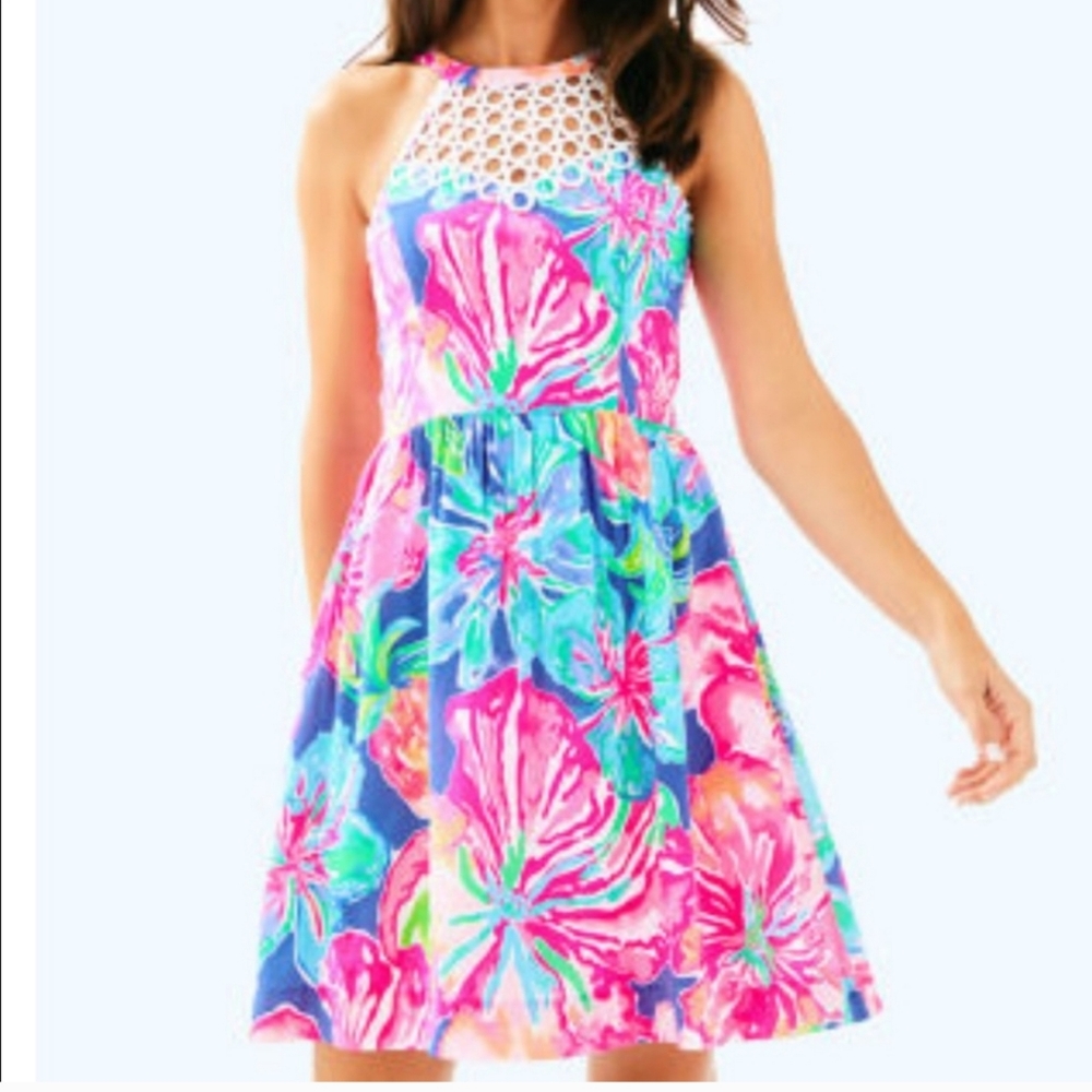Lilly Pulitzer Kinley dress in Beckon blue Jungle Utopia print size 10